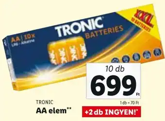 Lidl TRONIC AA elem 10 db ajánlat