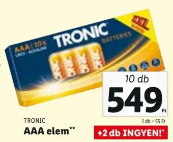Lidl TRONIC AAA elem 10 db ajánlat