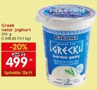 Spar Greek natúr joghurt 370 g ajánlat