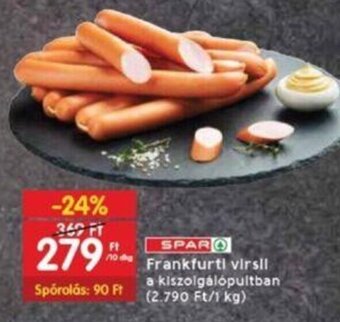 Interspar Frankfurti virsli 10 dkg ajánlat