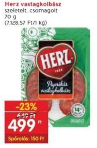 Interspar Herz vastagkolbász 70 g ajánlat