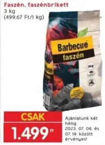 Faszén, faszénbrikett 3 kg