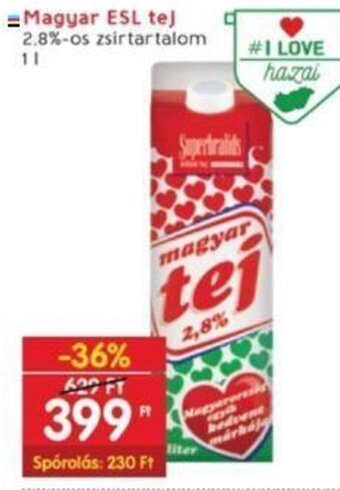 Interspar Magyar ESL tej 1 l ajánlat