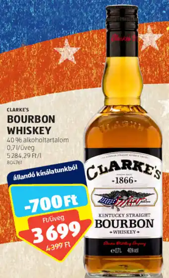 ALDI CLARKE'S, BOURBOURBON WHISKEY ajánlat