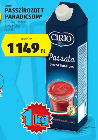 ALDI CIRIO, PASSZÍROZOTT PARADICSOM, 1000g ajánlat