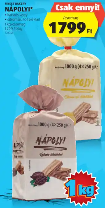 ALDI FINEST BAKERY, NÁPOLYI, 1kg ajánlat