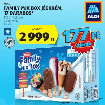 ALDI MUCCI, FAMILY MIX BOX JÉGKRÉM, 17 DARABOS, 1230ml ajánlat
