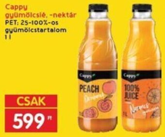 Interspar Cappy gyümölcslé, -nektár 1 l ajánlat