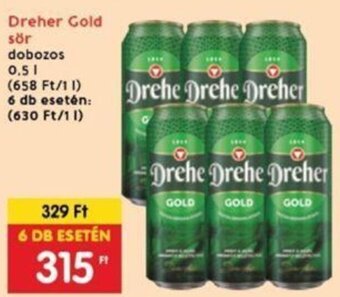 Interspar Dreher Gold sör 0,5 l ajánlat