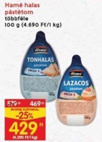Interspar Hamé halas pástétom 100 g ajánlat