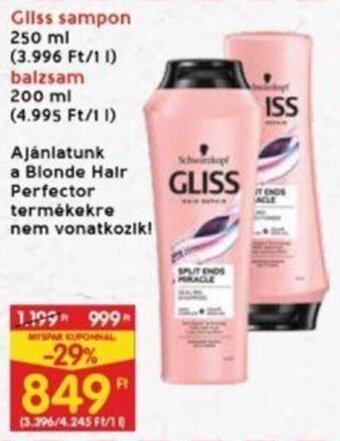 Interspar Gliss sampon stb. 250 / 200 ml ajánlat