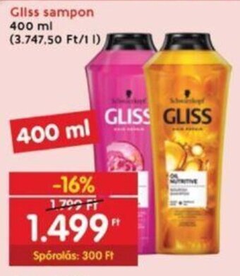 Interspar Gliss sampon 400 ml ajánlat
