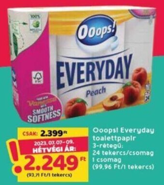 Interspar Ooops! Everyday toalettpapir 24 tekercs ajánlat