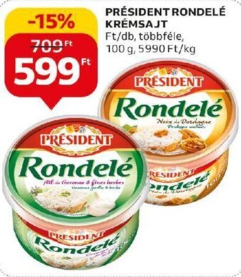 Auchan PRÉSIDENT RONDELÉ KRÉMSAJT 100 g ajánlat