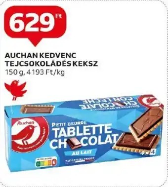 Auchan AUCHAN KEDVENC TEJCSOKOLÁDÉS KEKSZ 150 g ajánlat