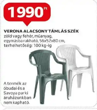 Auchan VERONA ALACSONY TÁMLÁS SZÉK 1 db ajánlat