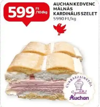 AUCHAN KEDVENC MÁLNÁS KARDINÁLIS SZELET 10 dkg