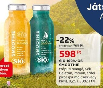 Auchan SIÓ 100%-OS SMOOTHIE 0,25 l ajánlat