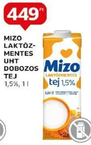 Auchan MIZO LAKTÓZ-MENTES UHT DOBOZOS TEJ 1 l ajánlat