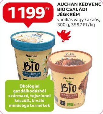 Auchan AUCHAN KEDVENC BIO CSALÁDI JÉGKRÉM 300 g ajánlat