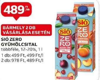 Auchan SIÓ ZERO GYÜMÖLCSITAL, 1l ajánlat