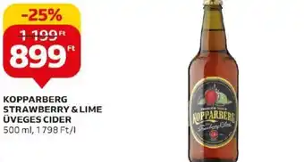 Auchan KOPPARBERG STRAWBERRY & LIME ÜVEGES CIDER, 500ml ajánlat