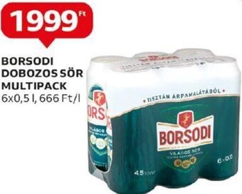 Auchan BORSODI DOBOZOS SÖR MULTIPACK 6x0,5l ajánlat