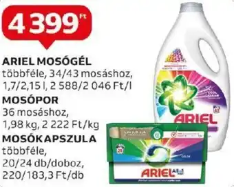 Auchan ARIEL MOSÓGÉL / MOSÓPOR / MOSÓKAPSZULA ajánlat