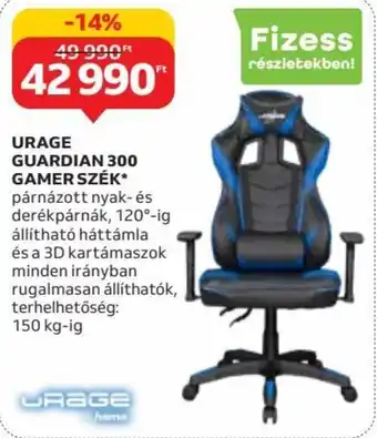 Auchan URAGE GUARDIAN 300 GAMER SZÉK 1 db ajánlat