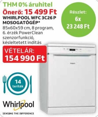 Auchan WHIRLPOOL WFC 3C26 P MOSOGATÓGÉP 1 db ajánlat