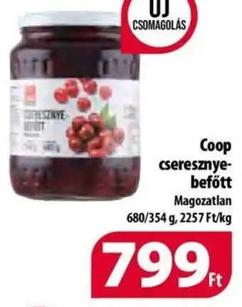 Coop Coop cseresznye- befőtt 680 / 354 g ajánlat