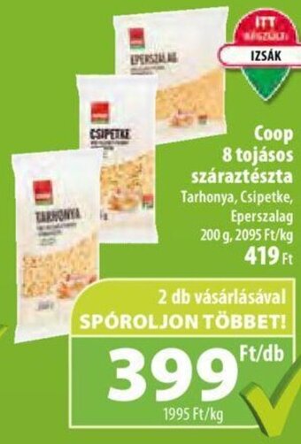 Coop Coop 8 tojásos száraztészta 200 g ajánlat