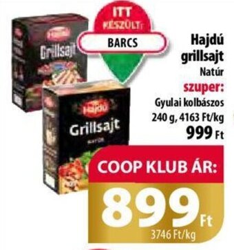 Coop Hajdú grillsajt 240 g ajánlat