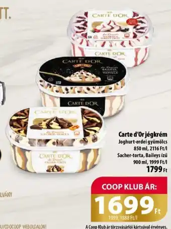 Coop Carte d'Or jégkrém 850 / 900 ml ajánlat