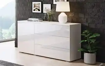 Expedo Bútor Ural 110 komód, 111x68x39, fehér/magasfényű fehér ajánlat