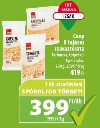 Coop Coop 8 tojásos száraztészta, 200g ajánlat