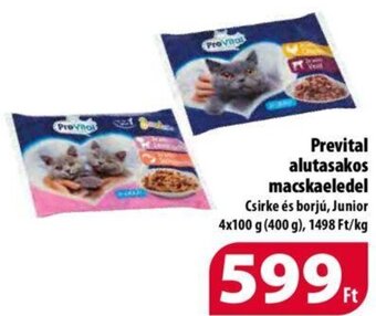 Coop Prevital alutasakos macskaeledel, 4x100g (400g) ajánlat