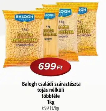 Real Balogh családi száraztészta tojás nélküli többféle, 1kg ajánlat