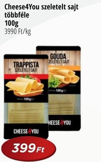 Real Cheese4You szeletelt sajt többféle, 100g ajánlat