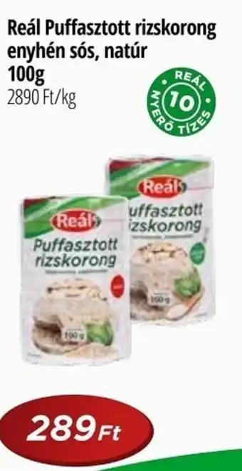 Reál Puffasztott rizskorong enyhén sós, natúr, 100g