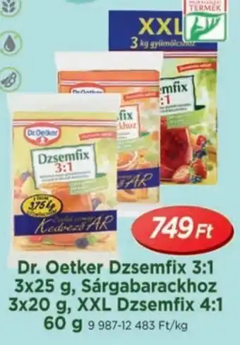 Real Dr. Oetker Dzsemfix 3:1 stb. 3 x 25 g / 3 x 20 g / 60 g ajánlat