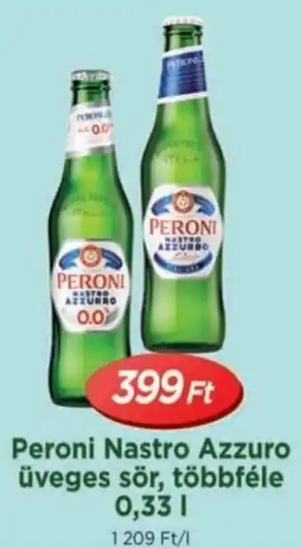 Peroni Nastro Azzuro üveges sör, többféle 0,33 l