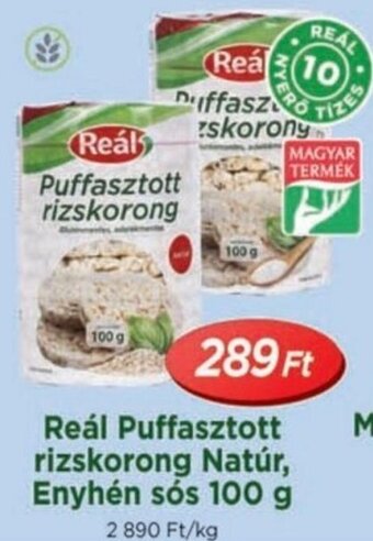 Real Reál Puffasztott rizskorong Natúr, Enyhén sós 100 g ajánlat