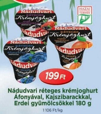 Real Nádudvari réteges krémjoghurt Áfonyával stb. 180 g ajánlat