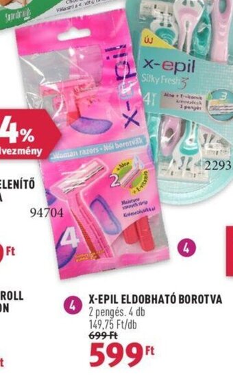 Rossmann X-EPIL ELDOBHATÓ BOROTVA 4 db ajánlat