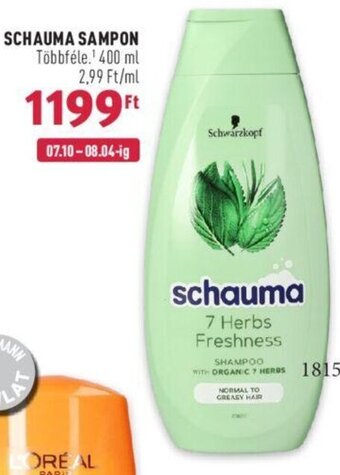 Rossmann SCHAUMA SAMPON 400 ml ajánlat