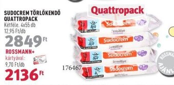 Rossmann SUDOCREM TÖRLÖKENDŐ QUATTROPACK 4 x 55 db ajánlat