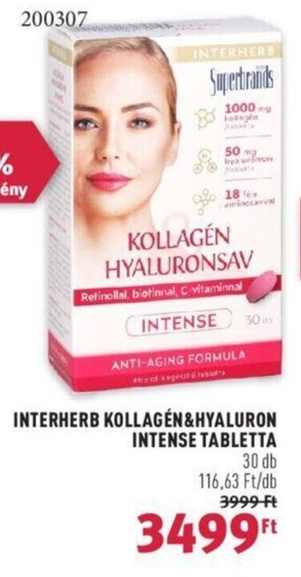 Rossmann INTERHERB KOLLAGÉN&HYALURON INTENSE TABLETTA 30 db ajánlat