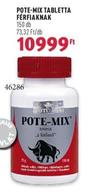 Rossmann POTE-MIX TABLETTA FÉRFIAKNAK 150 db ajánlat