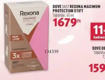 Rossmann DOVE VAGY REXONA MAXIMUM PROTECTION STIFT 45 ml ajánlat